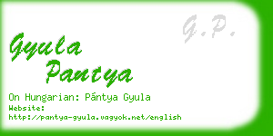 gyula pantya business card
