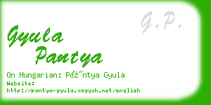gyula pantya business card